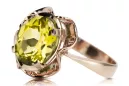 Ring Vintage craft Yellow Peridot Original Vintage 14K Rose Gold vrc206r